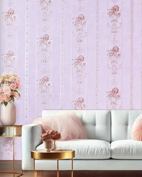 Pink Floral Stripes