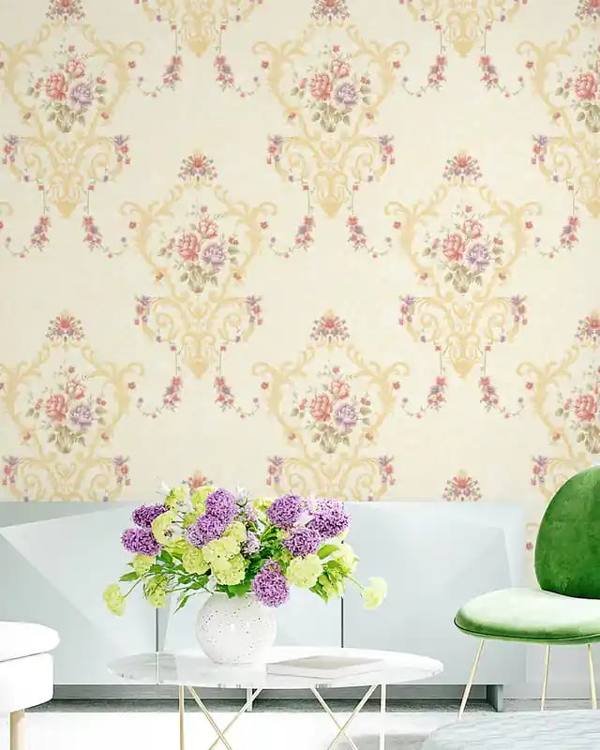 Cream Floral Damask