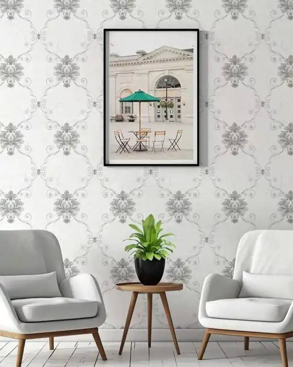 Silver Grey Damask