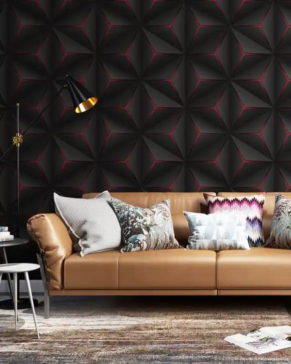 Black Red Hexagon Glow