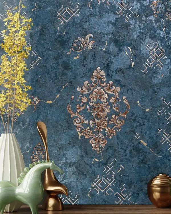 Teal Baroque Motif