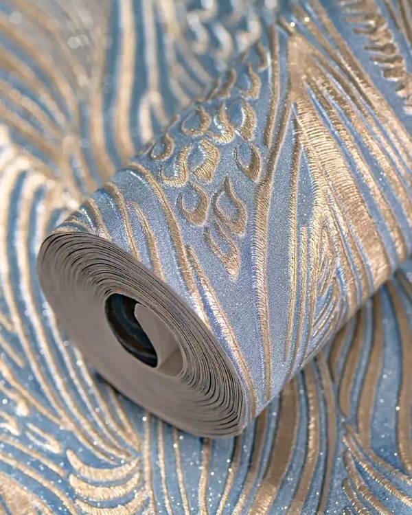 Blue Gold Brocade