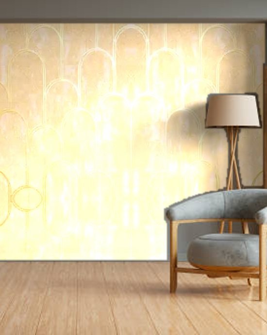 Art Deco Arches wallpaper on a room wall