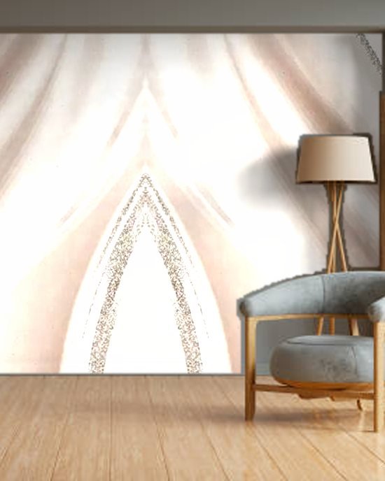 Pearl Silk Waves wallpaper on a room wall