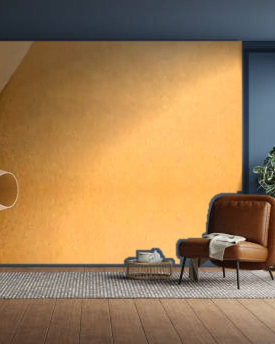 3D Luxe Leather wallpaper on a room wall
