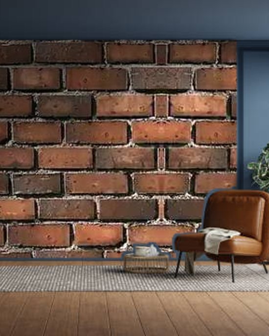 Rustic Brick Wall wallpaper on a room wall