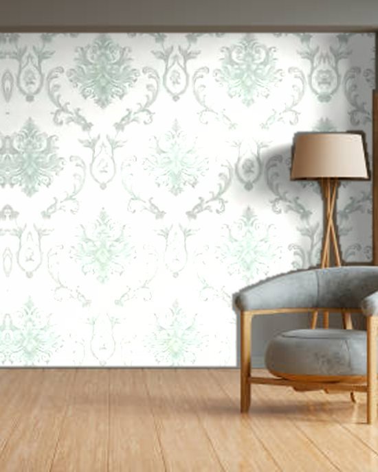 Vibrant Sage Green wallpaper on a room wall
