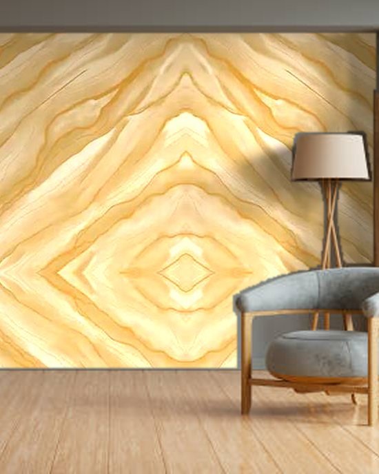 Cream Marble Gold wallpaper on a room wall