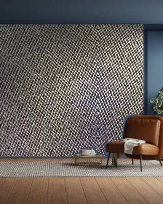 Black Yellow Hex Glow wallpaper on a room wall