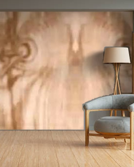 Beige Wood Planks II wallpaper on a room wall