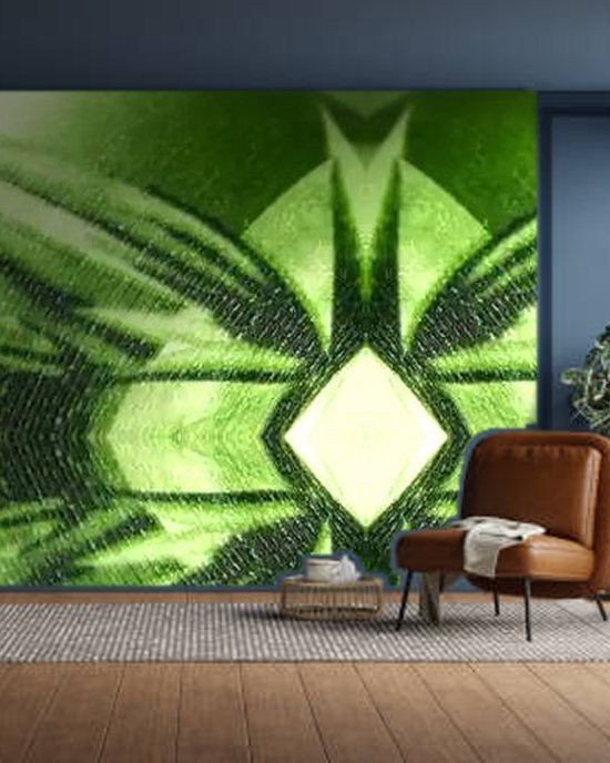 Green Bamboo Grove wallpaper on a room wall
