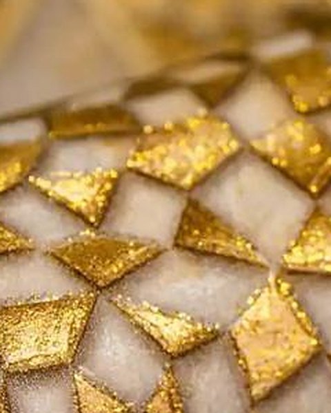 Golden Mosaic Wave wallpaper close-up
