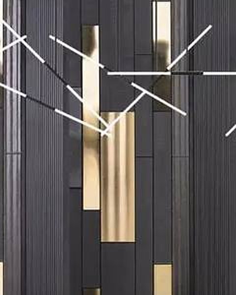 Wood & Gold Panel wallpaper close-up