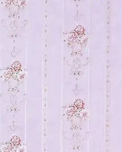 Pink Floral Stripes wallpaper close-up