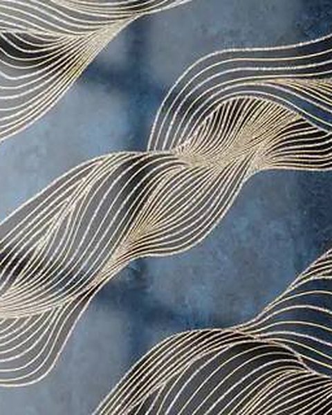 Navy Gold Flow wallpaper close-up