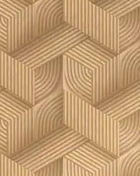 3D Wood Hexagon wallpaper close-up