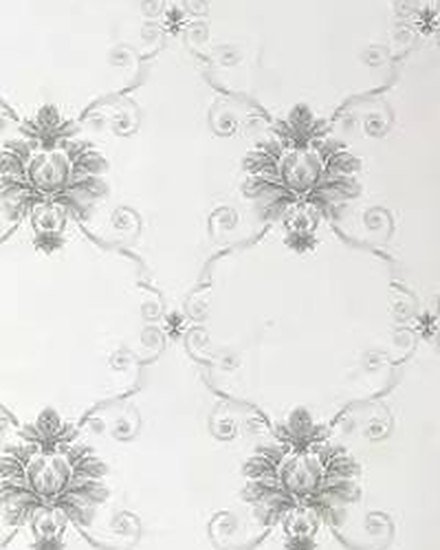 Silver Grey Damask wallpaper close-up