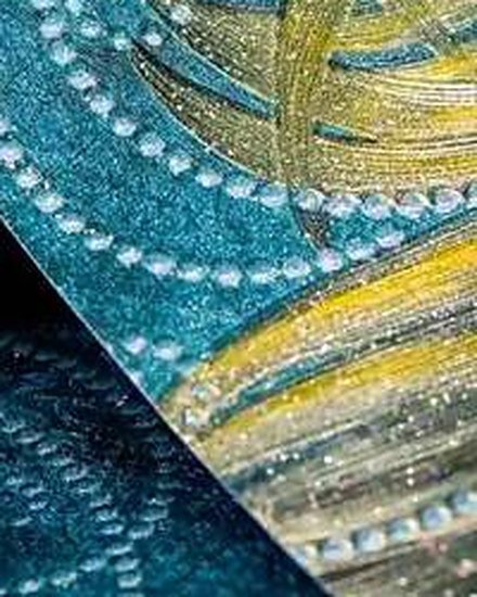 Peacock Feather Teal wallpaper close-up