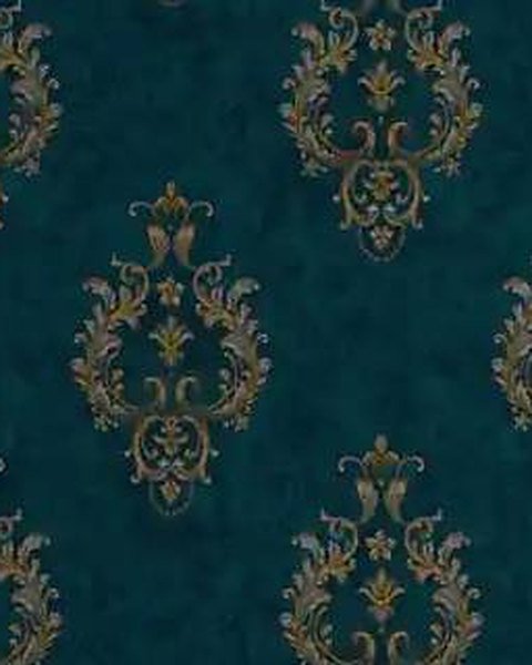 Regal Damask Teal wallpaper close-up