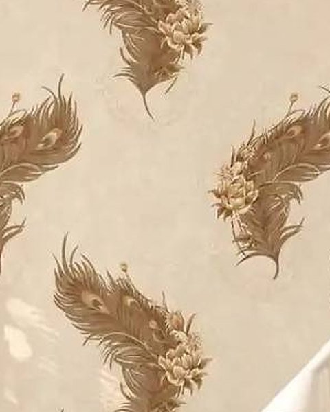 Peacock Feather Beige wallpaper close-up