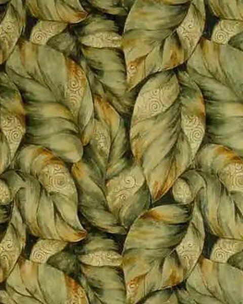 Green Gold Leaves wallpaper close-up