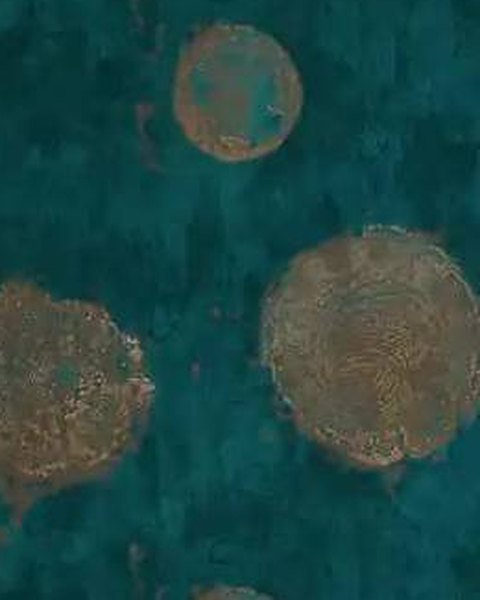 Teal Wood Rings wallpaper close-up