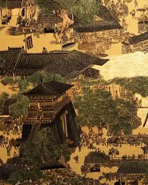 Ancient Golden Village wallpaper close-up